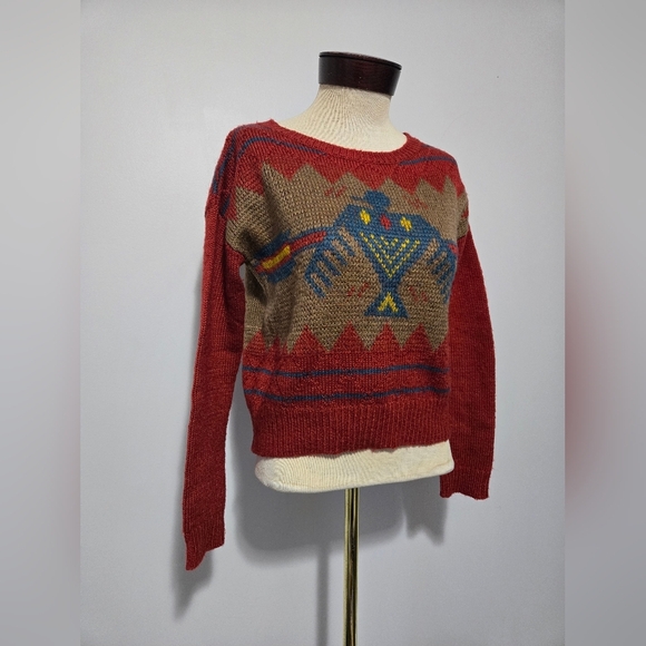 ECOTE Urban Outfitters Red and Brown Totem Aztec Sweater. Size XS - Picture 2 of 7